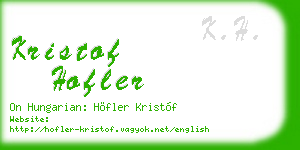 kristof hofler business card
